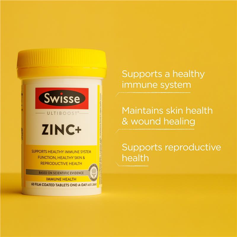 Viên uống bổ sung kẽm Swisse Ultiboost Zinc+ 60 viên 