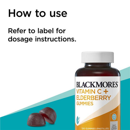 Blackmores 维生素C+接骨木免疫支持 120 粒软糖
