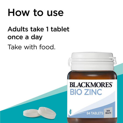Blackmores 生物锌皮肤健康免疫支持维生素 84 片