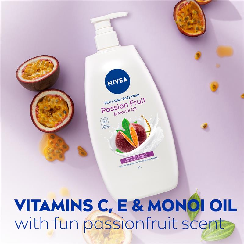 Sữa tắm NIVEA Passionfruit &amp; Monoi Oil 1L 