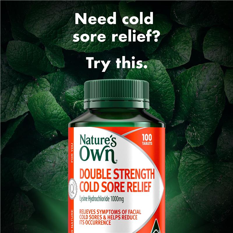Viên uống Nature's Own Double Strength Cold Sore Relief L-Lysine 1000mg 100 viên 