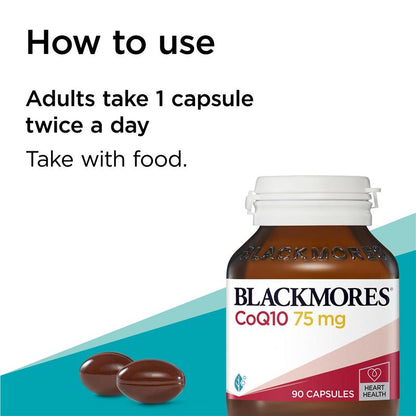 Blackmores 辅酶 Q10 75 毫克心脏健康维生素 90 粒胶囊