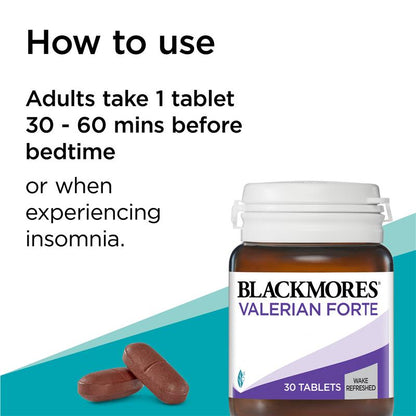 Blackmores Valerian Forte 睡眠支持维生素 30 片