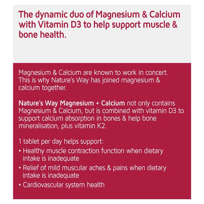 Nature's Way Magnesium Plus Calcium 150 Tablets
