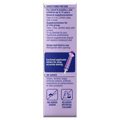 Ostelin Kids Vitamin D Liquid - D3 for Childrens Bone Health & Immune Support - 20mL