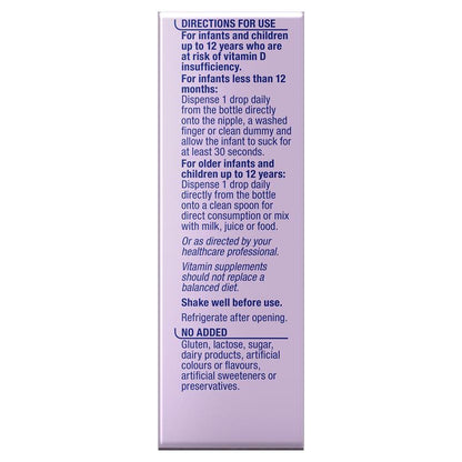 Ostelin Vitamin D Infant Drops - D3 for Kids Bone Health + Immune Support - 2.4mL