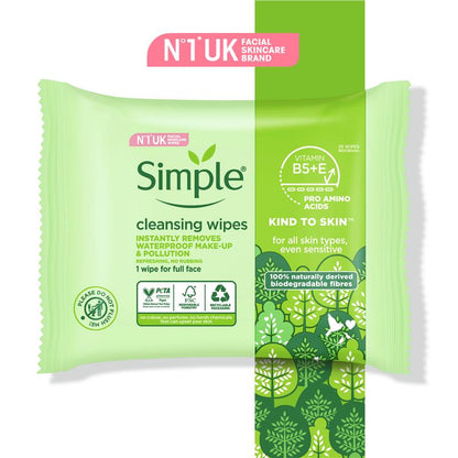 Simple Biodegradable Cleansing Wipes 2 x 25 pack