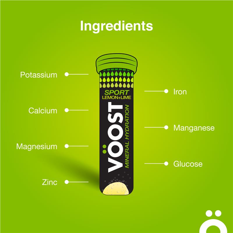 Voost Sport Lemon &amp; Lime Sủi Bọt 10 Viên 