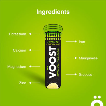 Voost Sport Lemon & Lime Effervescent 10 Tablets