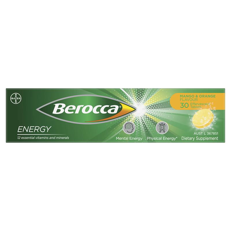 Berocca Energy 芒果橙味泡腾片 30 片