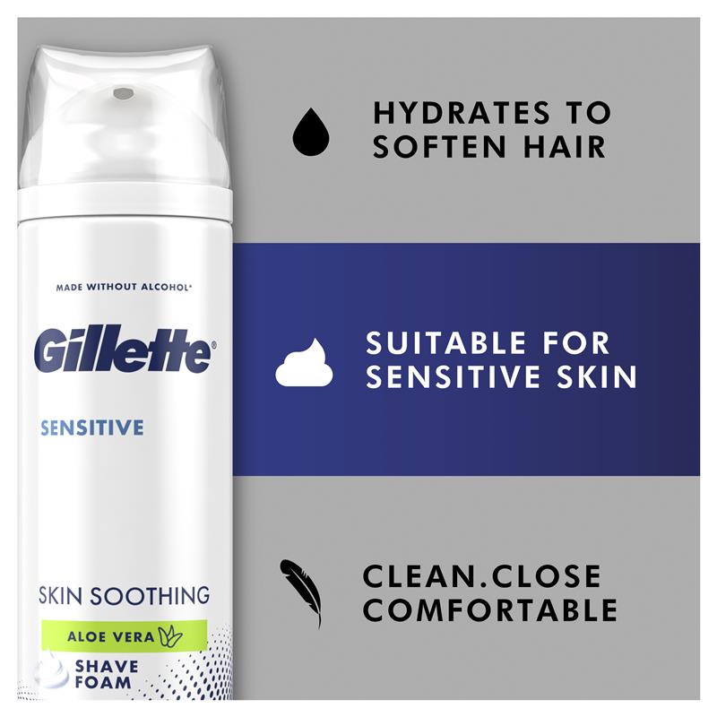 Bọt cạo râu Gillette Sensitive Skin Soothing 245g 