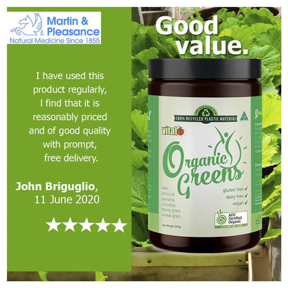 Vital Organic Greens Powder 200g Exclusive Size