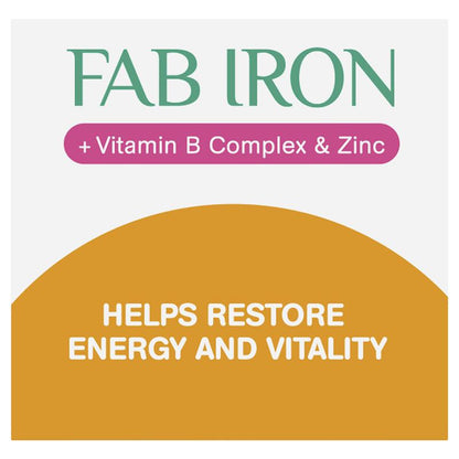 Fab Iron + 维生素B复合物和锌 60粒胶囊