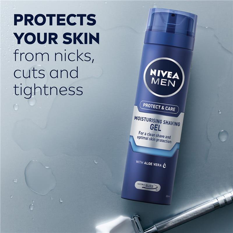 Gel cạo râu dưỡng ẩm NIVEA MEN Protect &amp; Care 200ml 