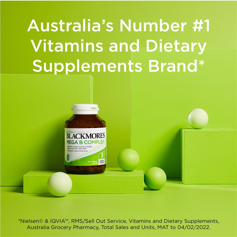 Blackmores Mega B Complex Energy Support Vitamin B12 75 Viên 