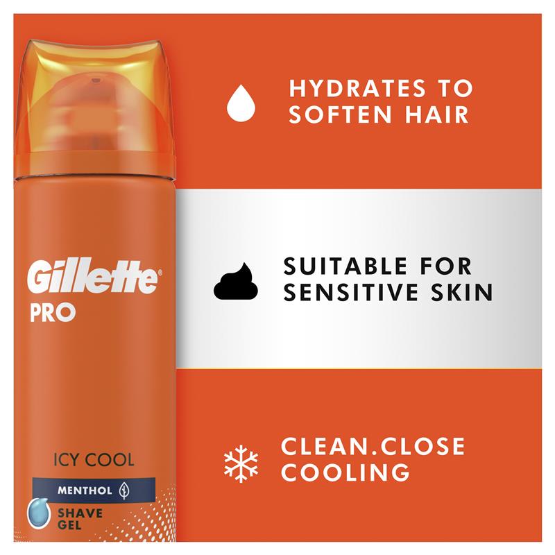 Gel cạo râu Gillette Pro Icy Cool 195g 