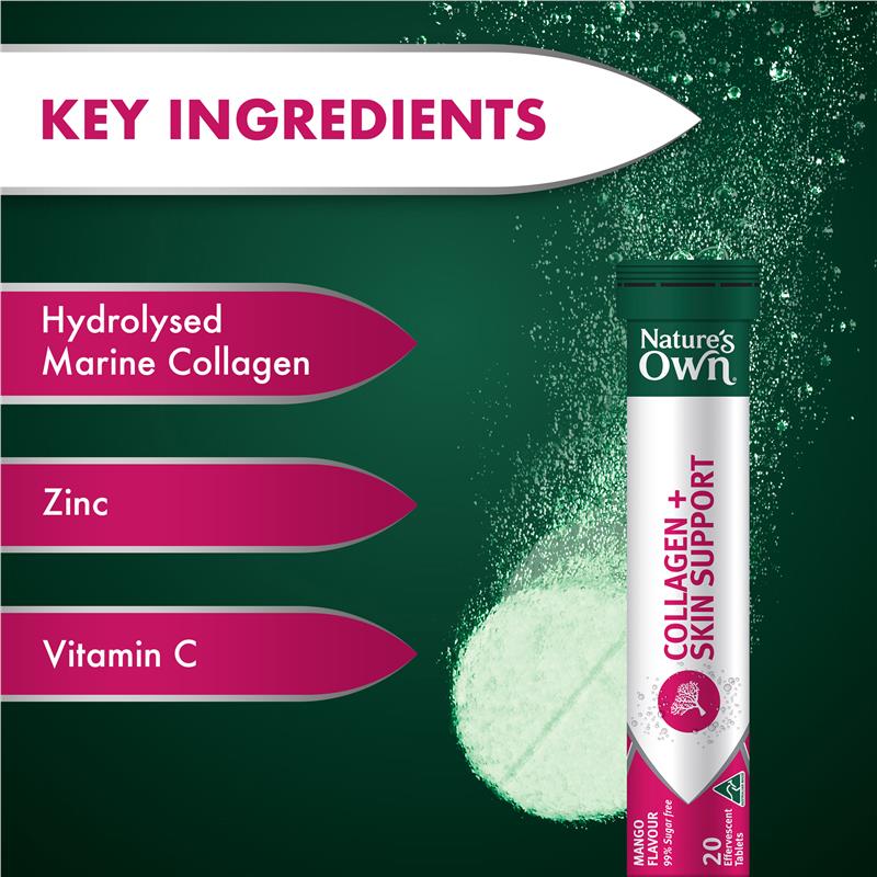 Viên sủi Nature's Own Collagen + Skin Support 20 viên 