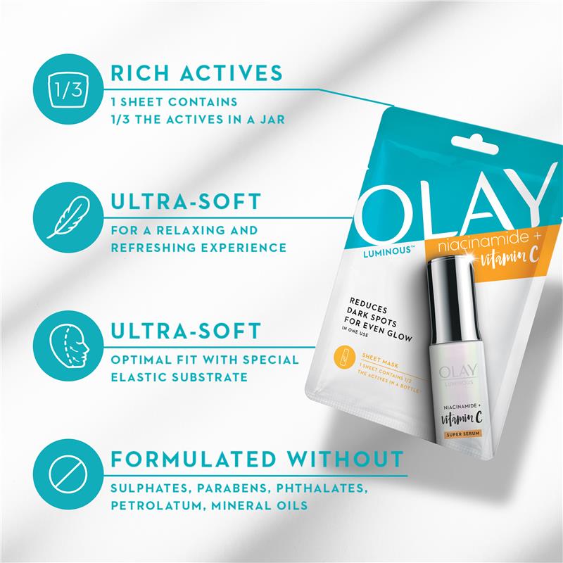 Olay Luminous Niacinamide + Vitamin C Sheet Mask