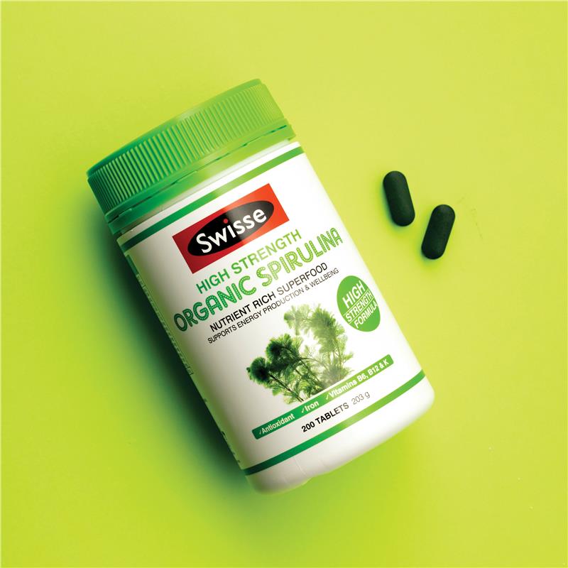 Swisse Organic Spirulina 1000mg 200 Tablets