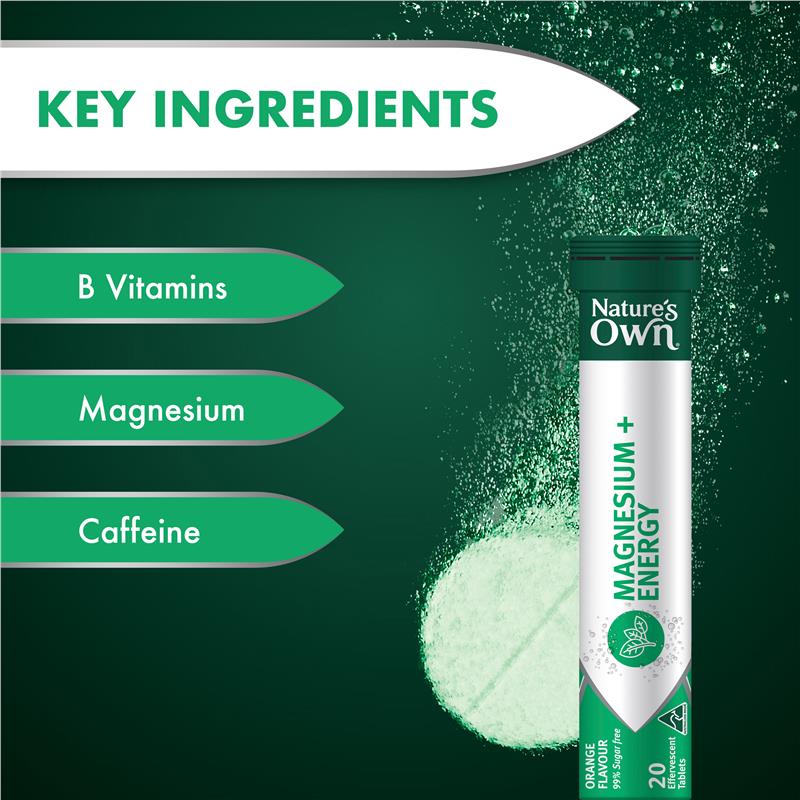 Viên sủi bổ sung Magiê + Năng lượng Nature's Own 20 viên 
