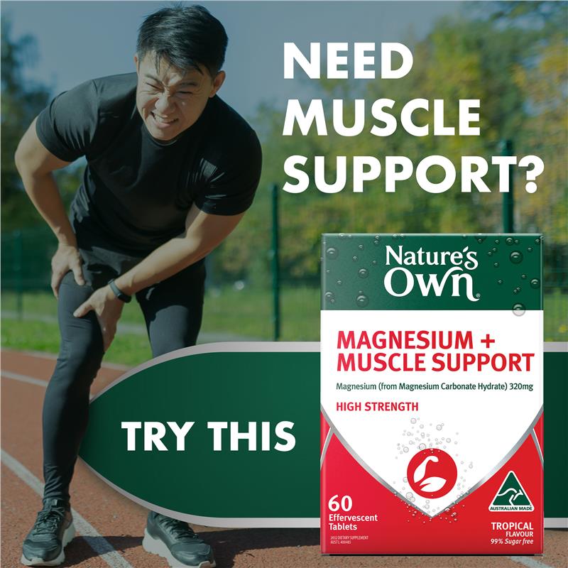 Viên sủi bổ sung Magiê + Hỗ trợ cơ bắp Nature's Own 60 viên 