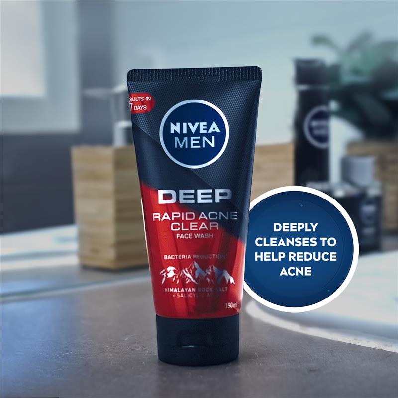 NIVEA MEN Face Wash Deep Rapid Acne Clear 150ml