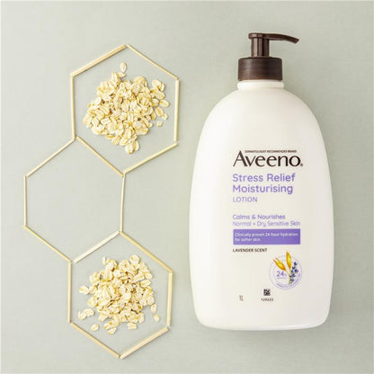 Aveeno 舒缓压力保湿薰衣草香型身体乳液 1L 