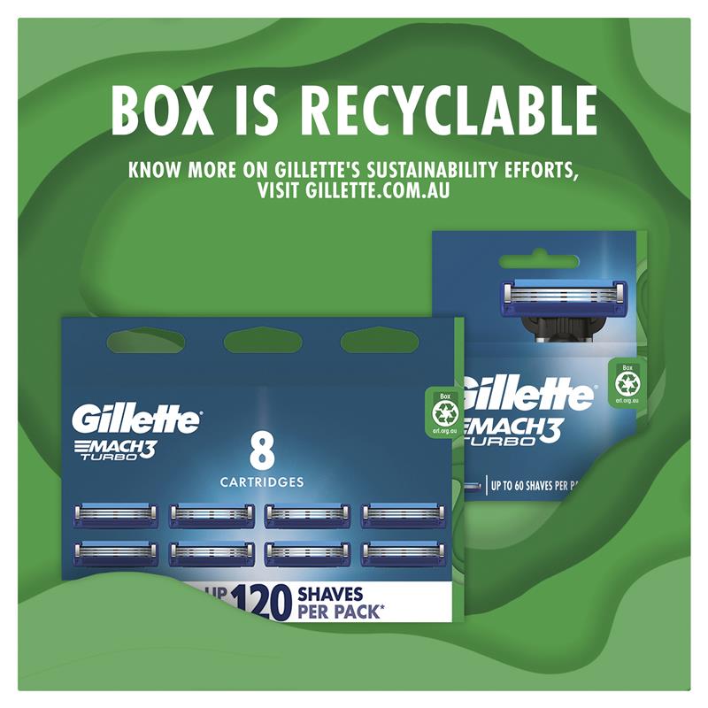 Hộp mực 3D Gillette Mach 3 Turbo 8 gói 