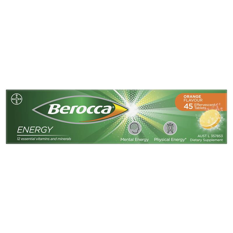 Berocca Energy Orange 45 Effervescent Tablets