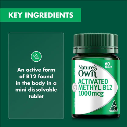 Nature's Own Activated Methyl B12 60 Mini Tablets