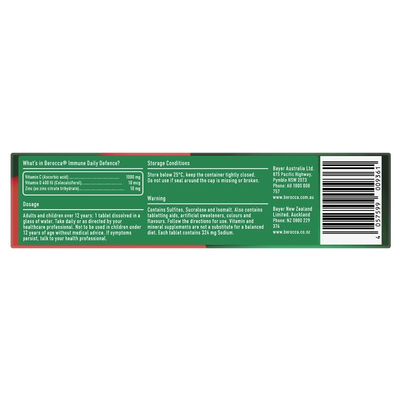 Berocca 免疫每日防御橙味 30 片泡腾片