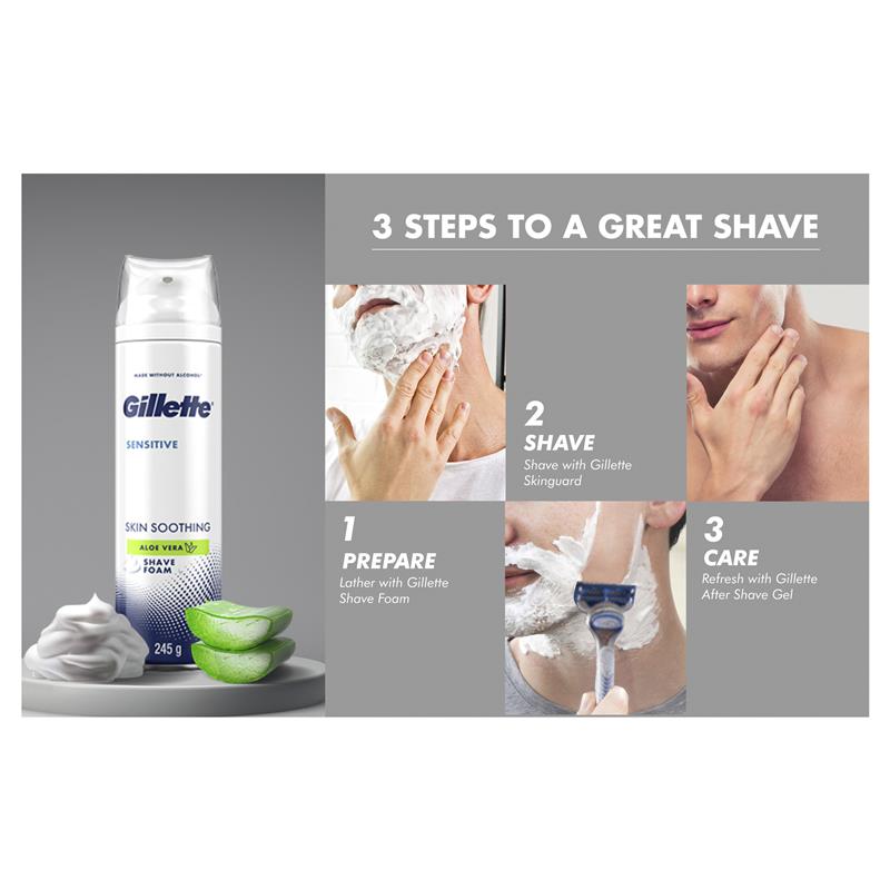 Bọt cạo râu Gillette Sensitive Skin Soothing 245g 