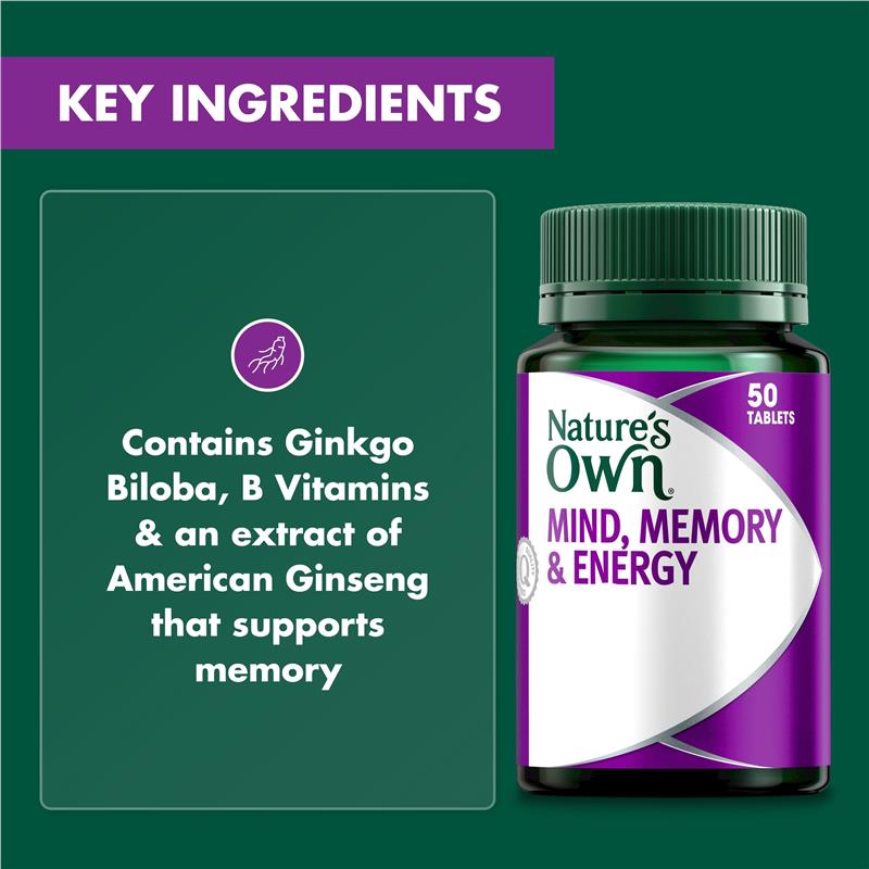 Nature's Own Mind Memory &amp; Energy 50 viên 