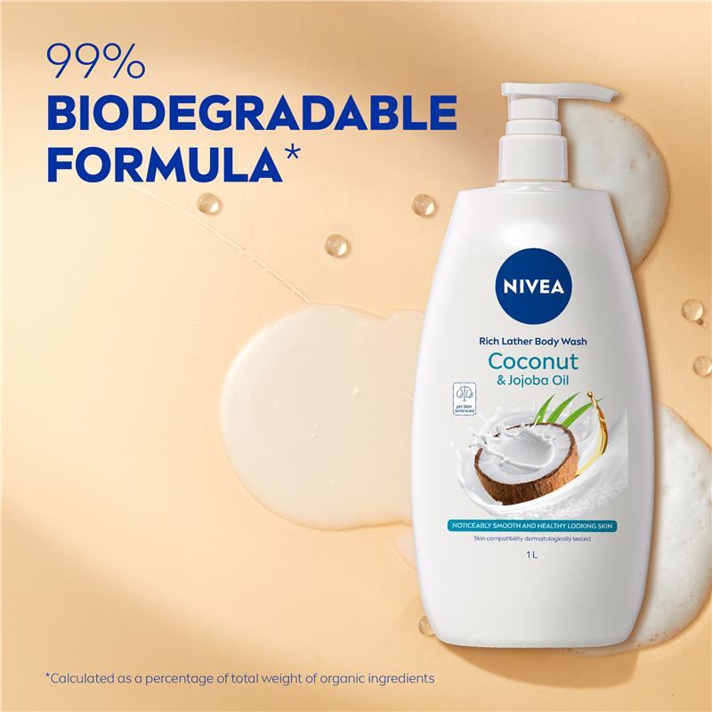 Sữa tắm NIVEA Coconut &amp; Jojoba Oil 1L 