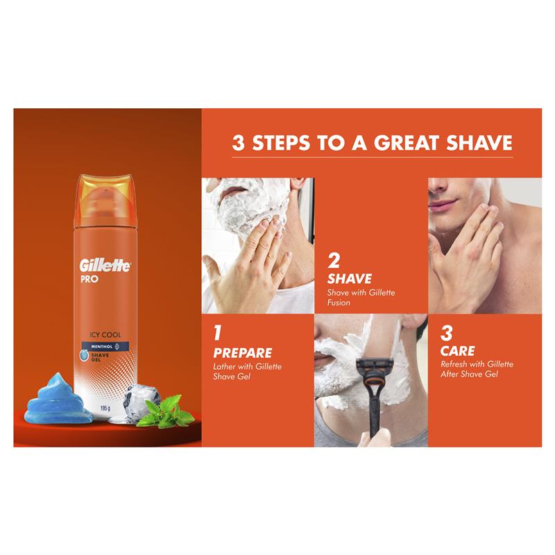 Gel cạo râu Gillette Pro Icy Cool 195g 