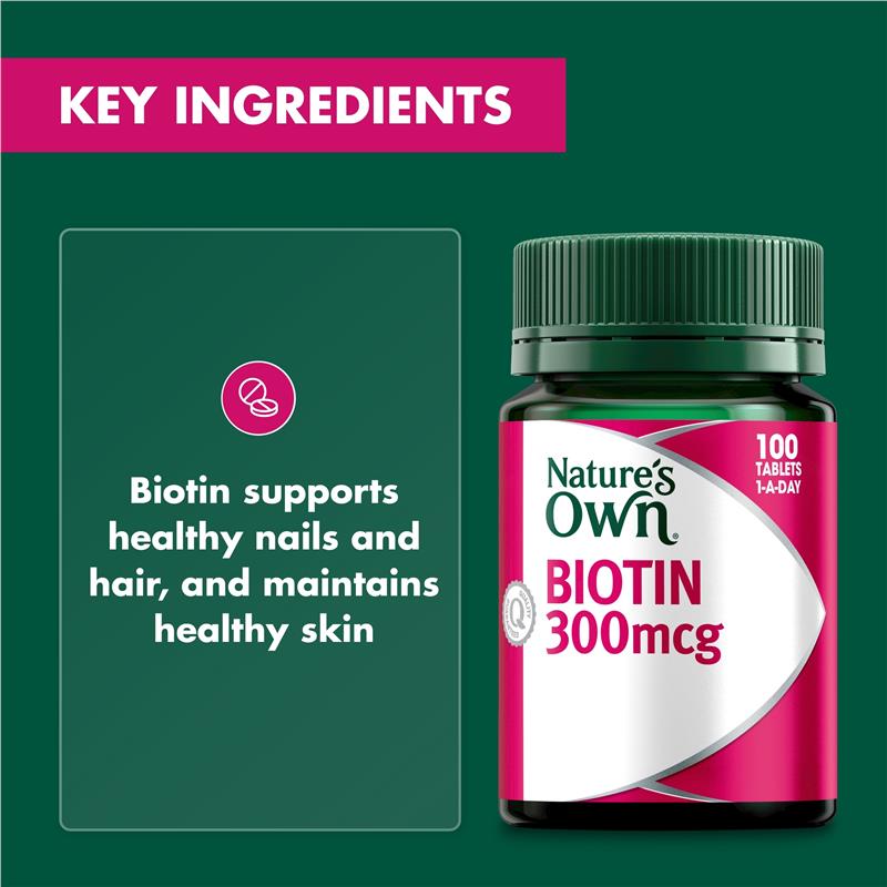 Nature's Own Biotin 300mcg 100 Viên 