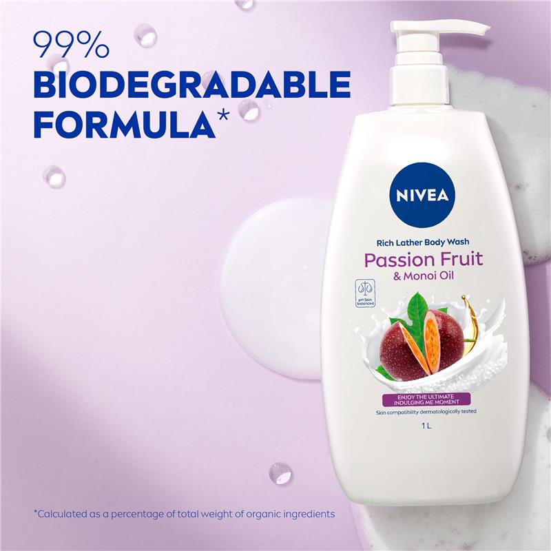 Sữa tắm NIVEA Passionfruit &amp; Monoi Oil 1L 