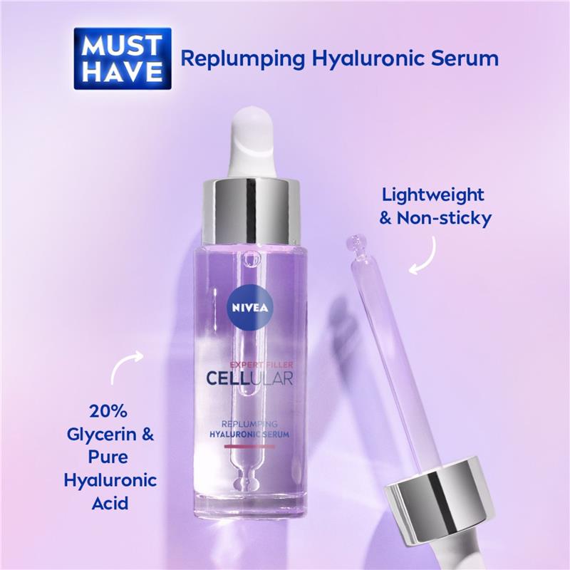 NIVEA Cellular Filler Expert Replumping Hyaluronic Serum 30Ml