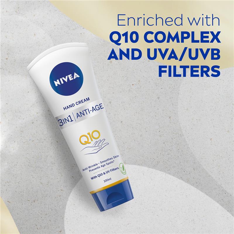 NIVEA Q10 3-in-1 Anti-age Hand Cream with UV Filters 100ml