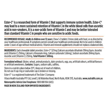 Nutra-Life 酯 C 咀嚼片 120 片
