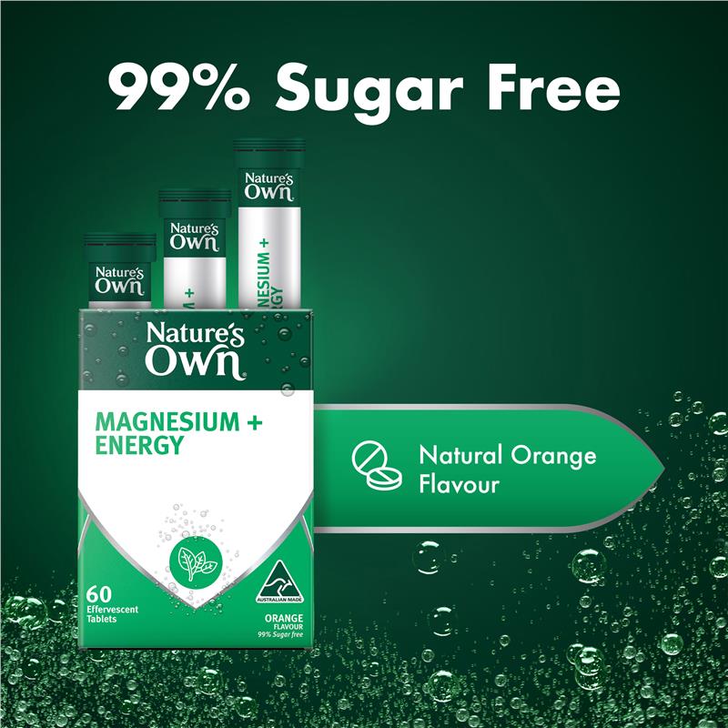 Viên sủi bổ sung Magie + Năng lượng Nature's Own 60 viên 