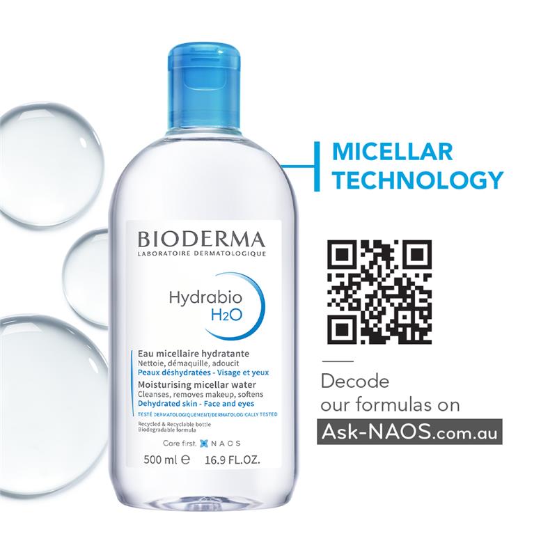 Bioderma Hydrabio H2O Hydrating Micellar Water Cleanser for Dehydrated Skin 100ml