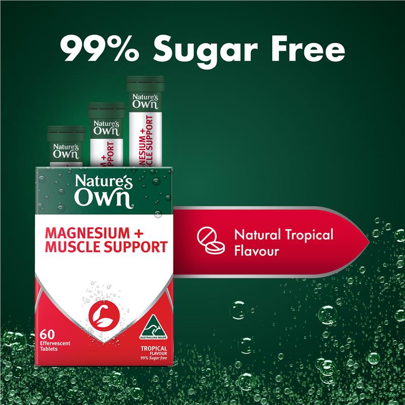 Viên sủi bổ sung Magiê + Hỗ trợ cơ bắp Nature's Own 60 viên 