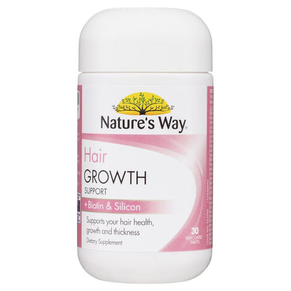 Viên uống hỗ trợ mọc tóc Nature's Way + Biotin &amp; Silicon 30 viên 