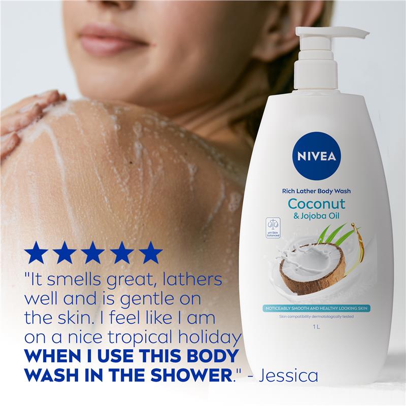Sữa tắm NIVEA Coconut &amp; Jojoba Oil 1L 