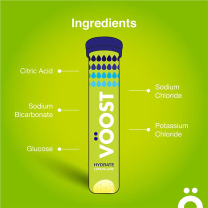 Voost Hydrate Lemon + Lime Effervescent Tablets 20 Pack