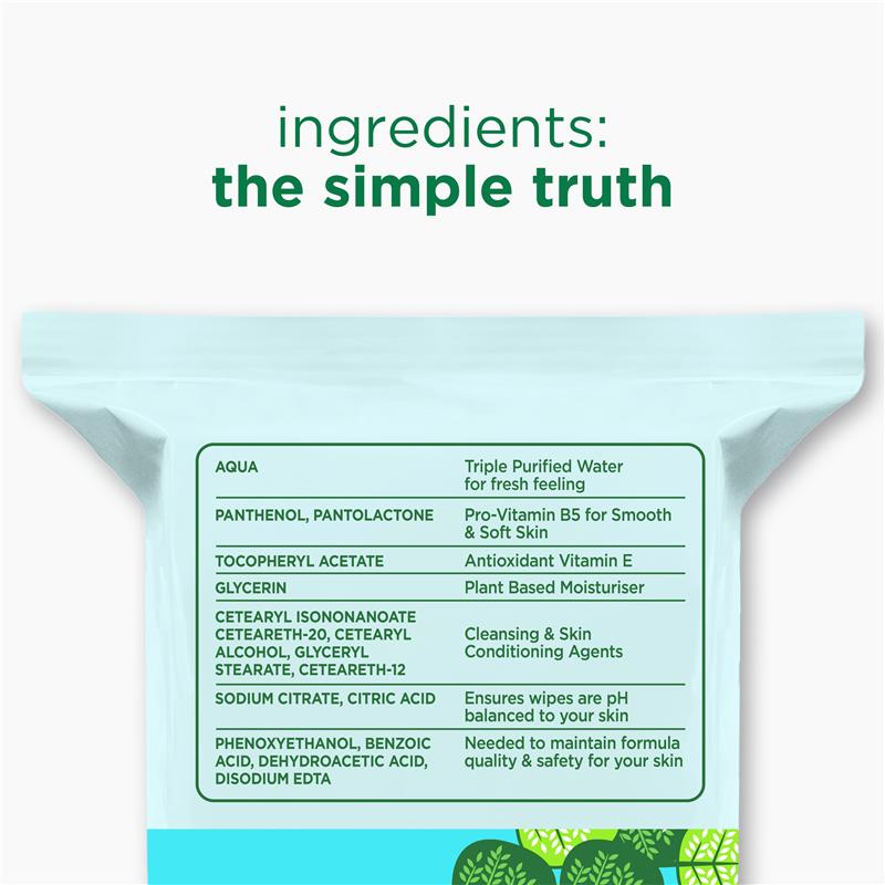 Simple Micellar Facial Wipes 20 Pack