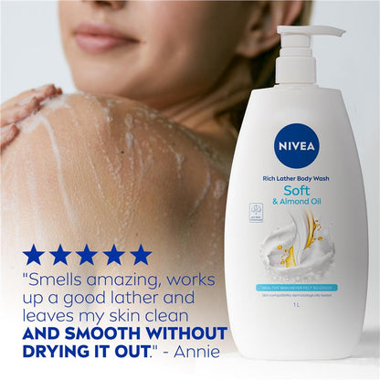 NIVEA Rich Moisture Soft Shower Gel Body Wash 1L