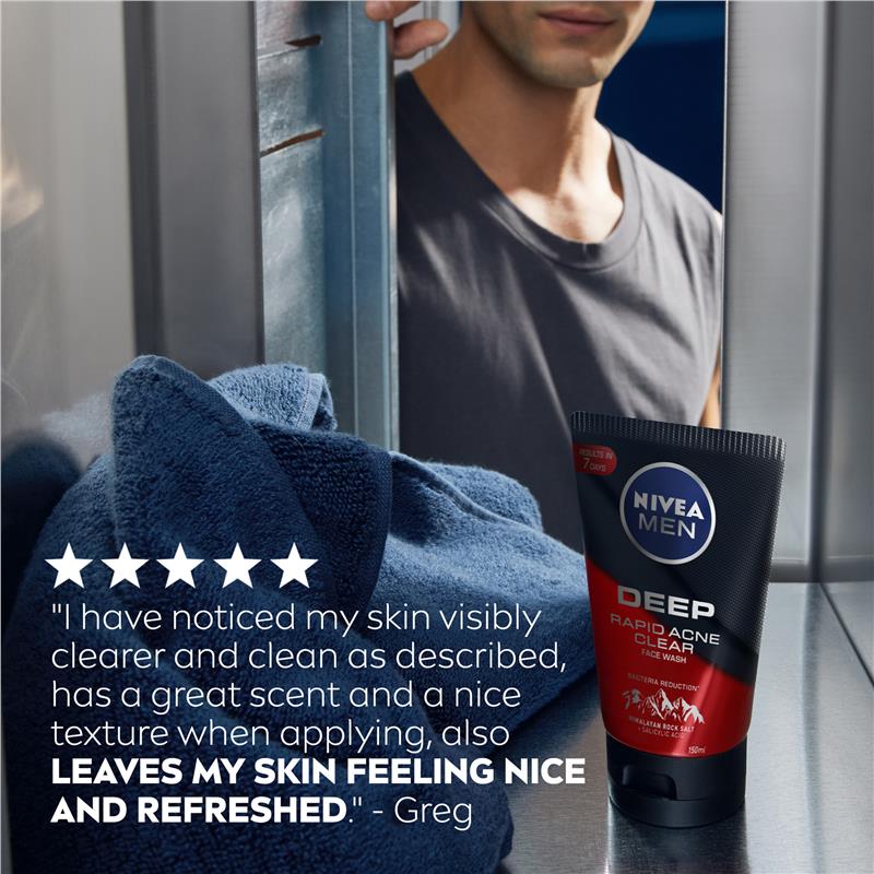 NIVEA MEN Face Wash Deep Rapid Acne Clear 150ml