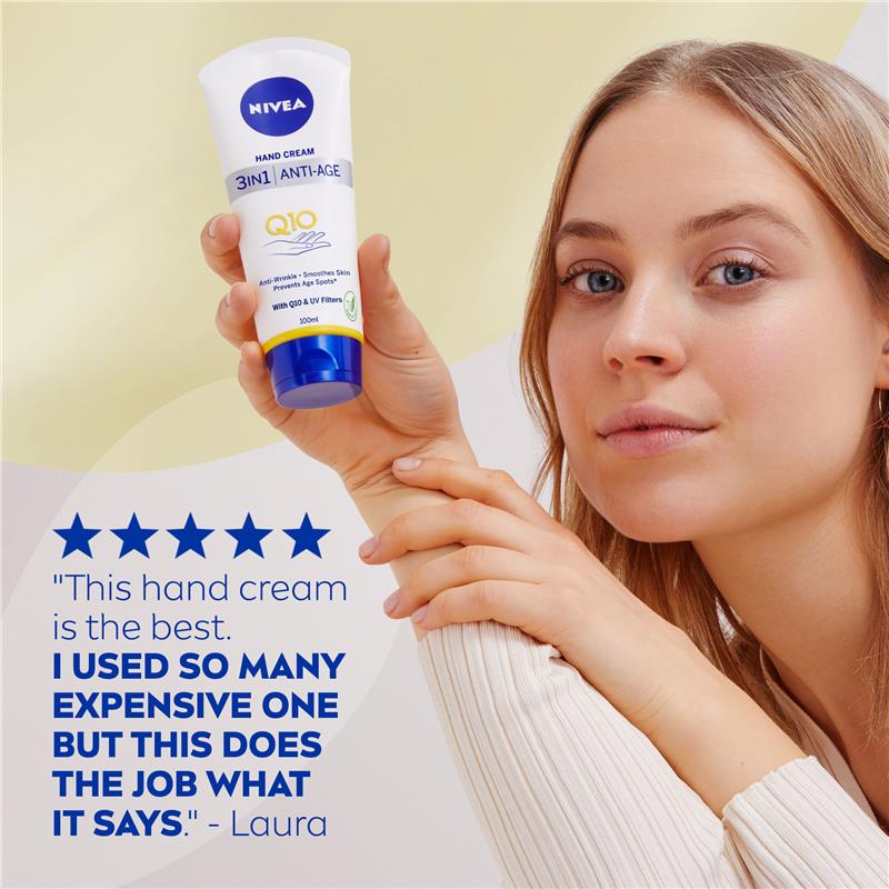 NIVEA Q10 3-in-1 Anti-age Hand Cream with UV Filters 100ml